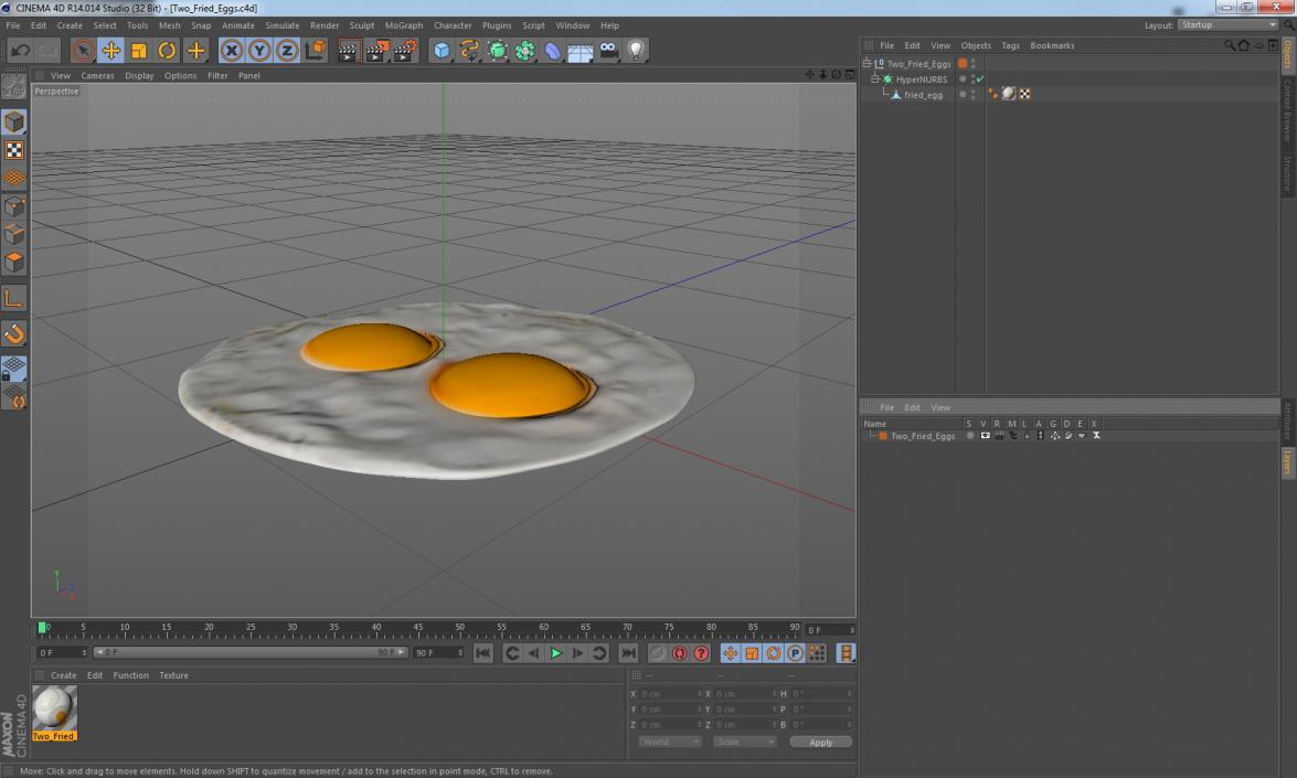 Two Fried Eggs 3D model