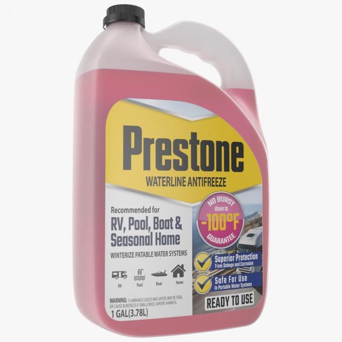 Waterline Antifreeze Prestone in Plastic Canister 3D model