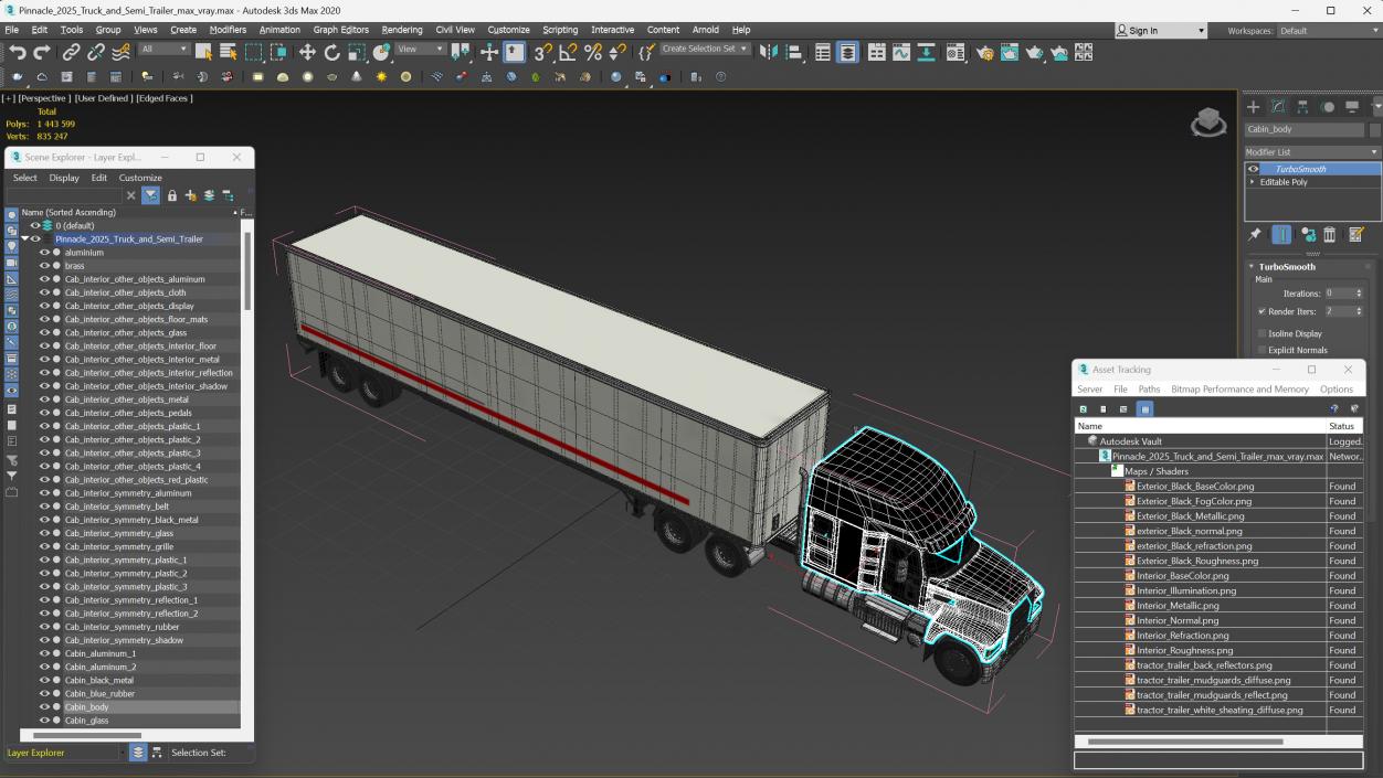 3D Pinnacle 2025 Truck and Semi Trailer