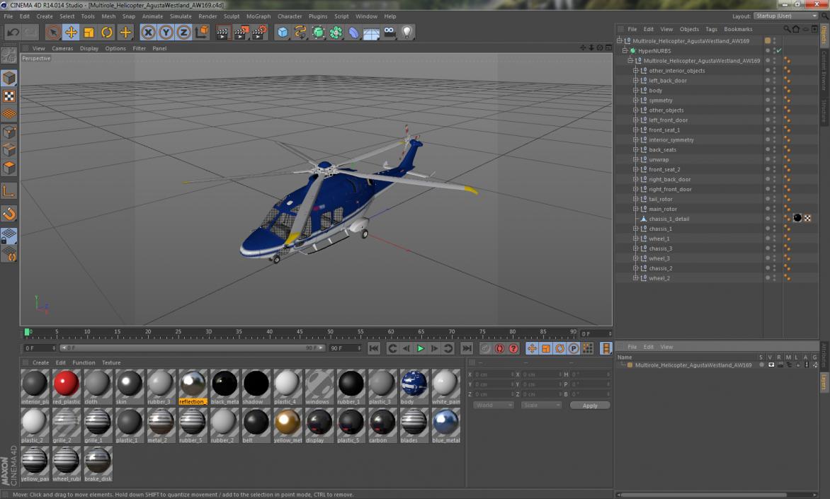 3D Multirole Helicopter AgustaWestland AW169