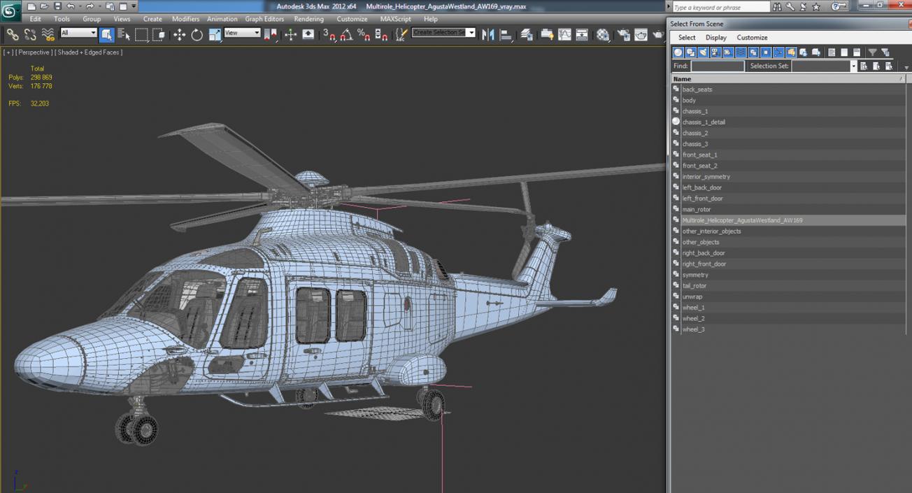 3D Multirole Helicopter AgustaWestland AW169