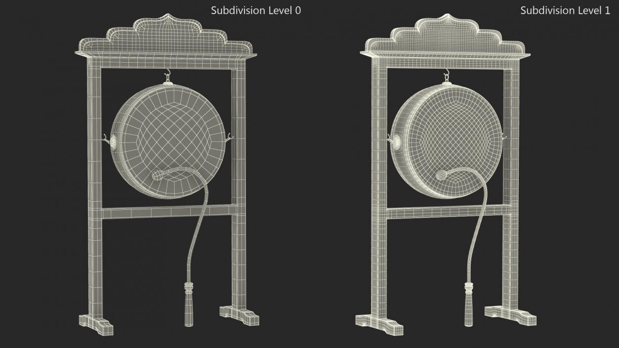 3D Buddhist Monastery Tibetan Drum