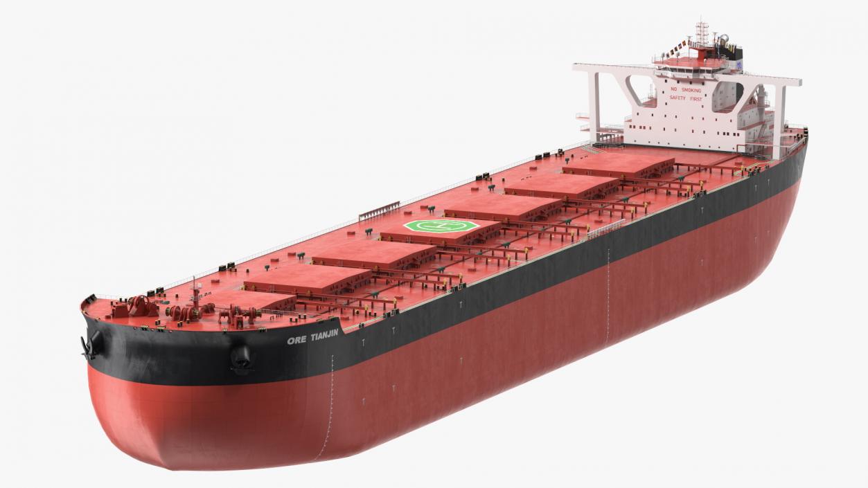 3D Ore Carrier Ship Loaded model