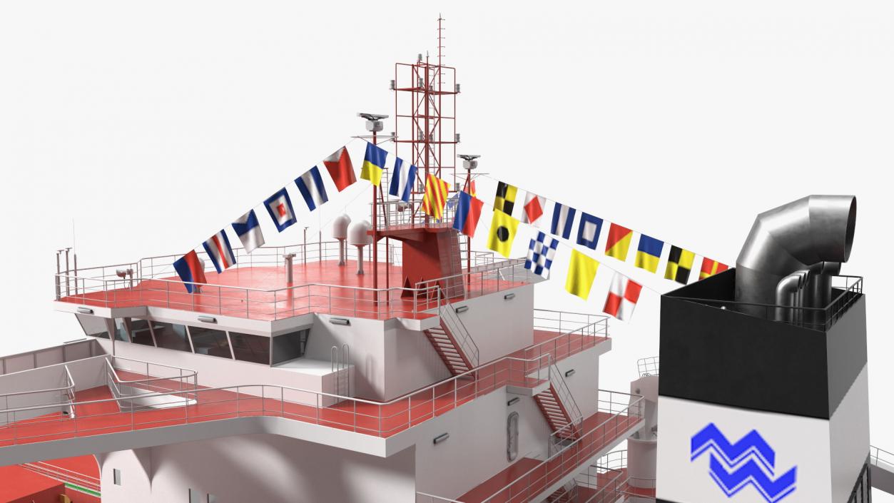 3D Ore Carrier Ship Loaded model