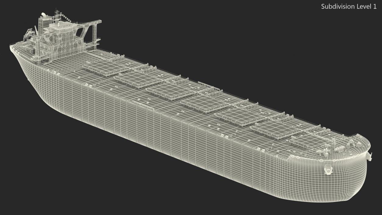 3D Ore Carrier Ship Loaded model