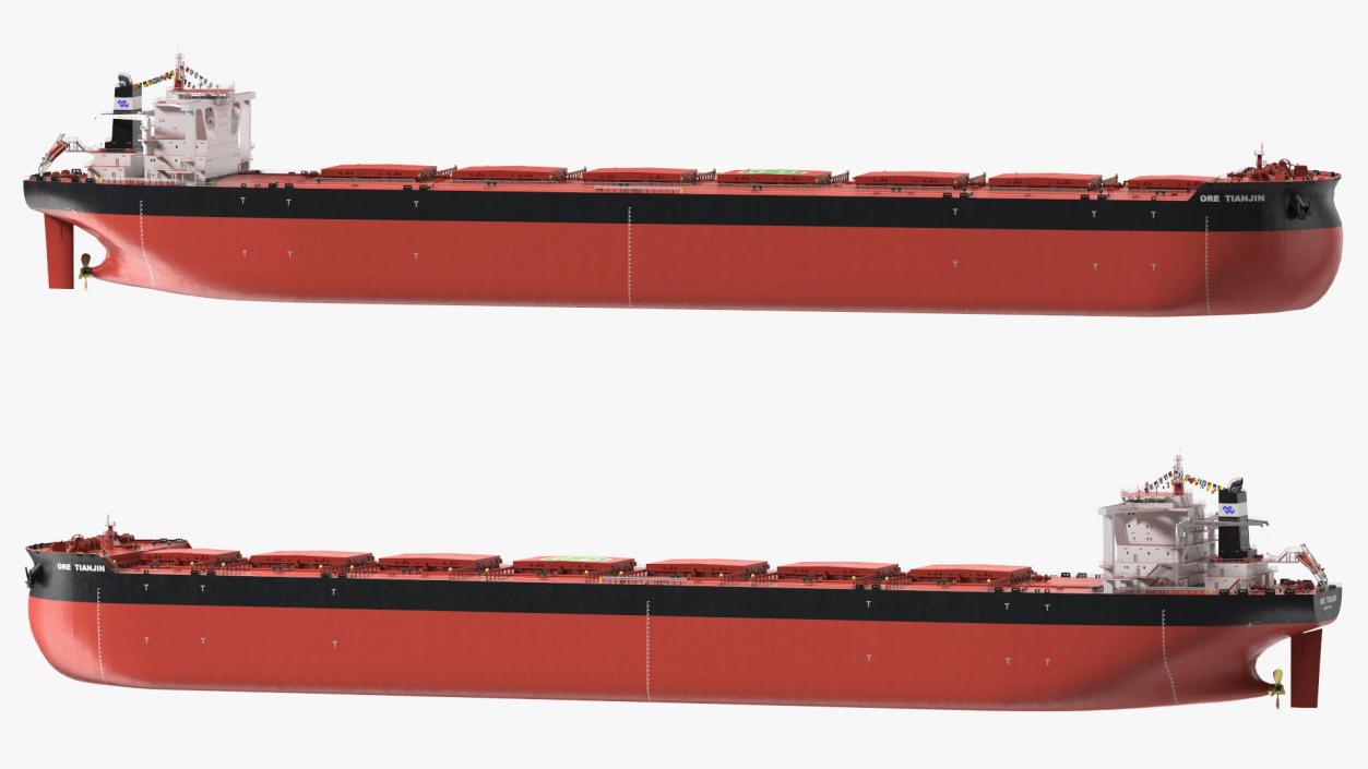 3D Ore Carrier Ship Loaded model