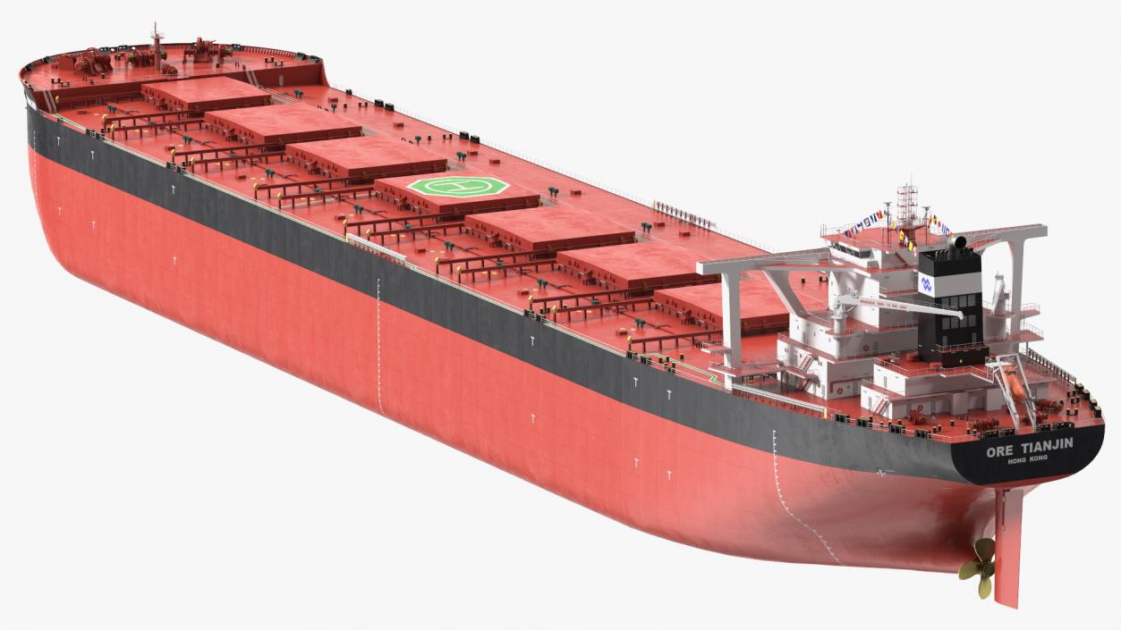 3D Ore Carrier Ship Loaded model