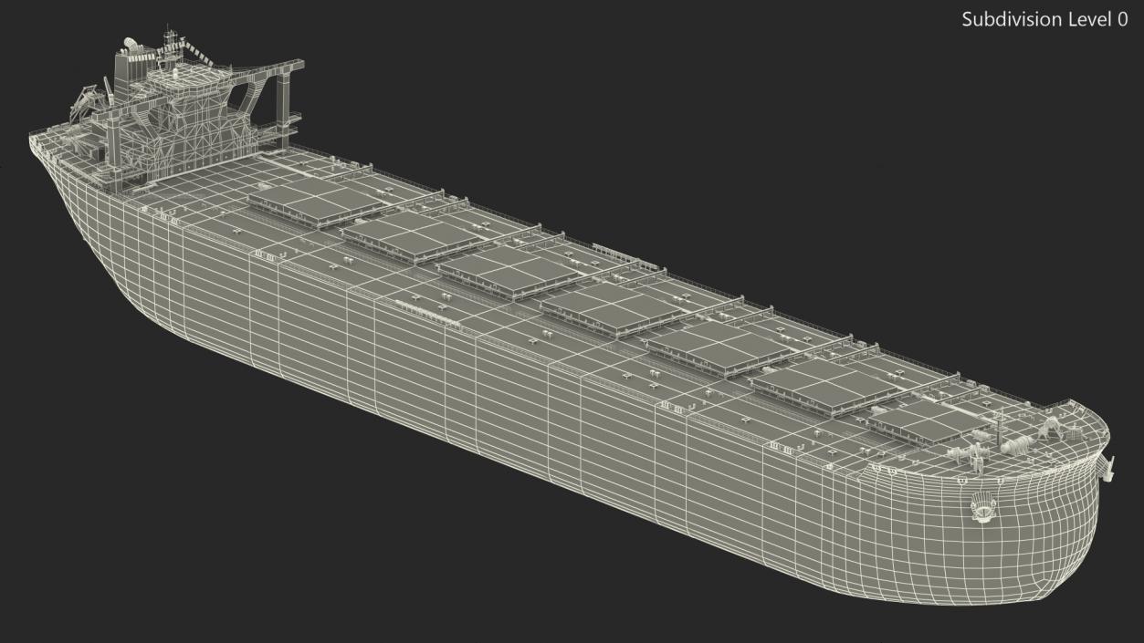 3D Ore Carrier Ship Loaded model