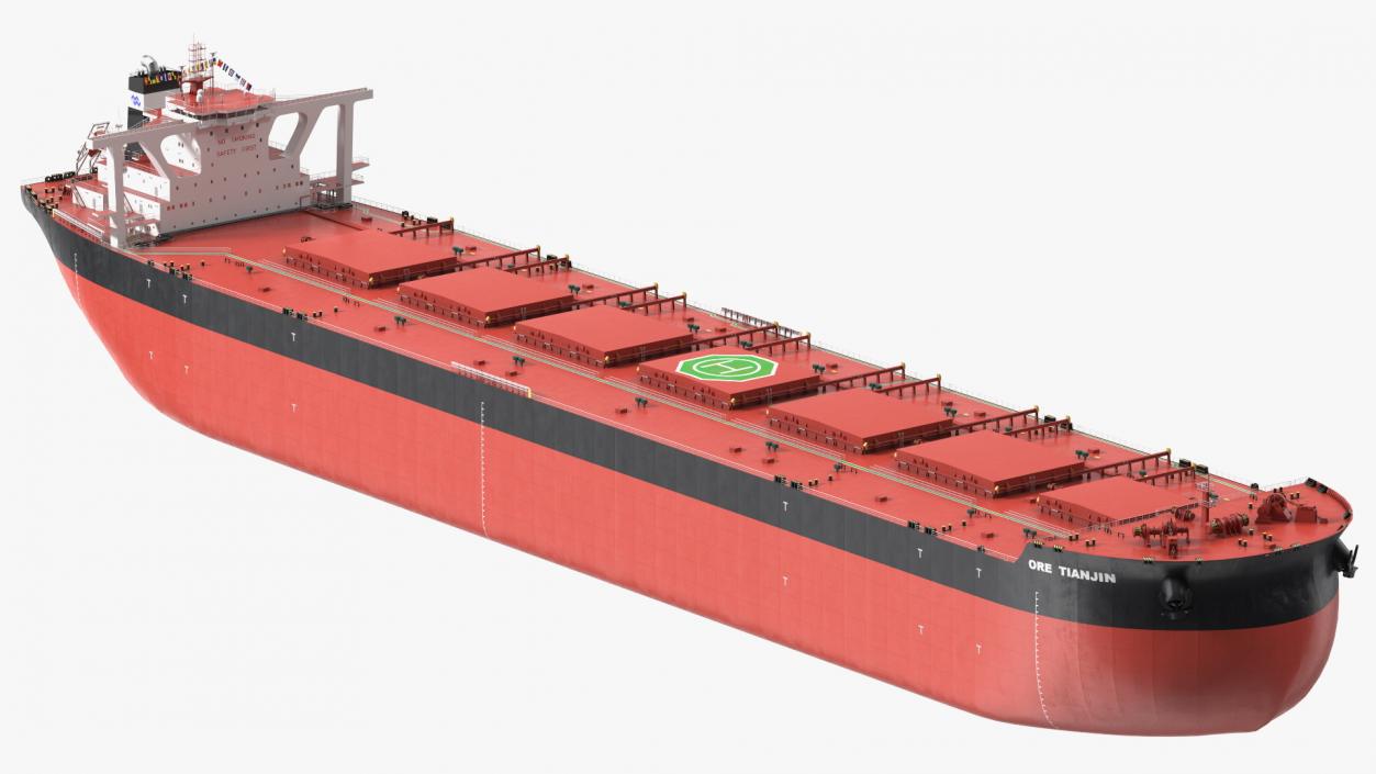 3D Ore Carrier Ship Loaded model