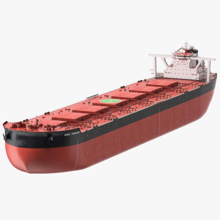 3D Ore Carrier Ship Loaded model