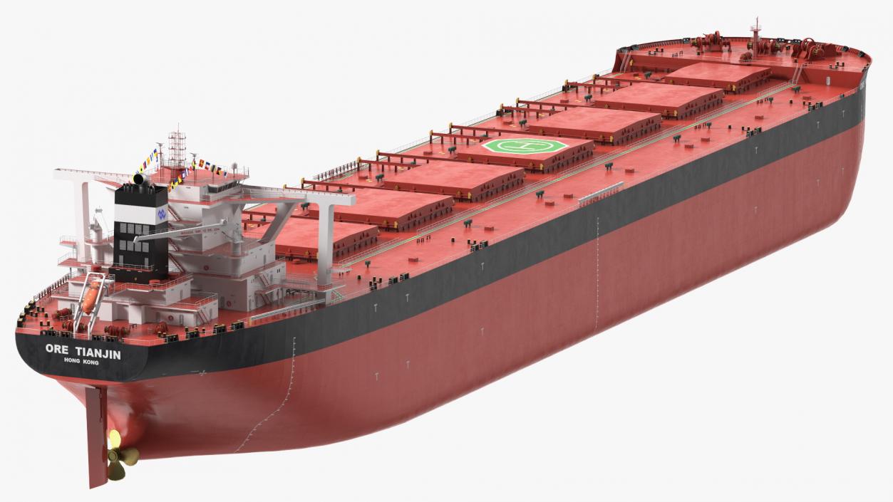 3D Ore Carrier Ship Loaded model