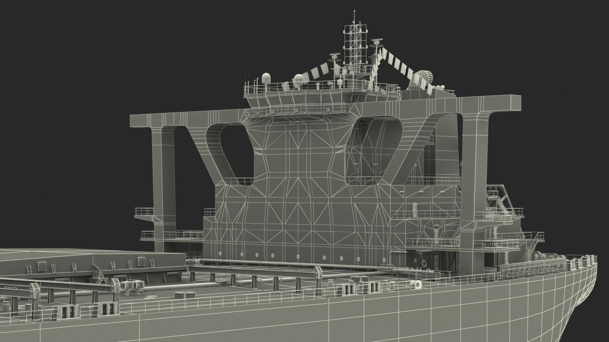 3D Ore Carrier Ship Loaded model