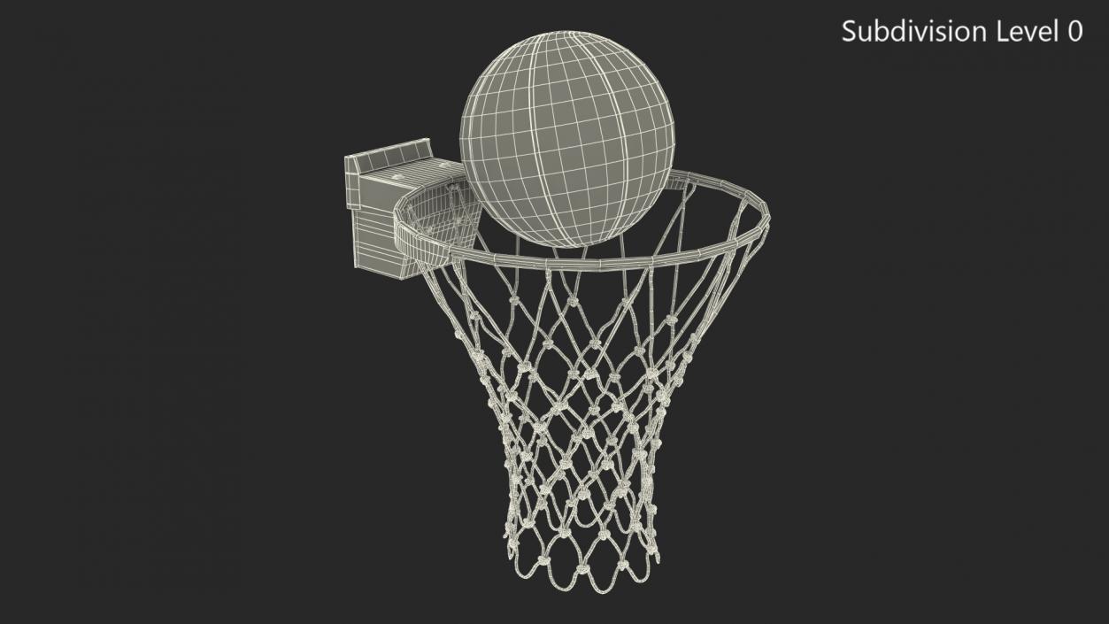 3D model Animated Basketball Ball Flies into Ring