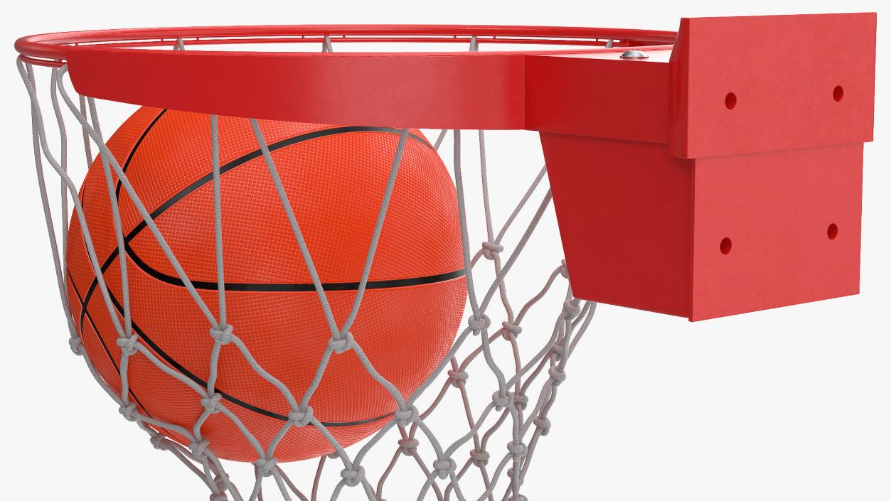 3D model Animated Basketball Ball Flies into Ring