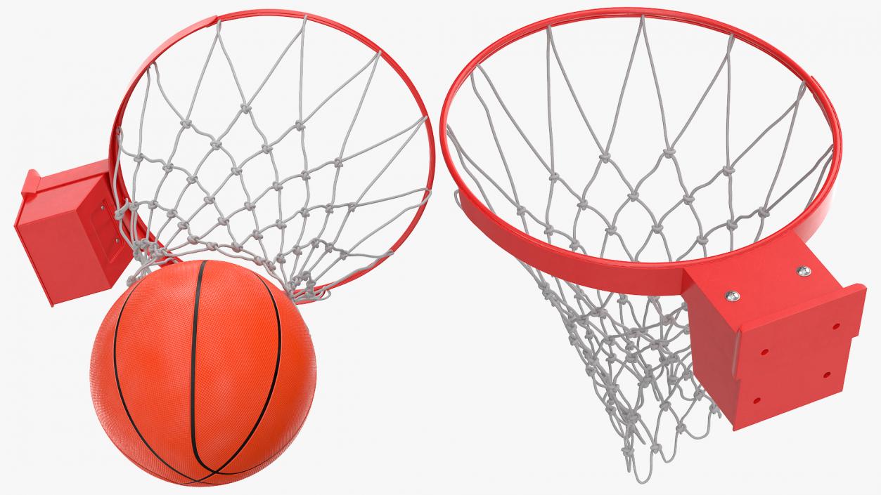 3D model Animated Basketball Ball Flies into Ring