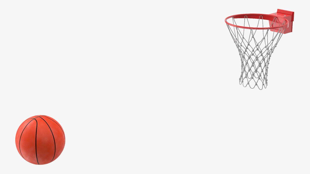 3D model Animated Basketball Ball Flies into Ring