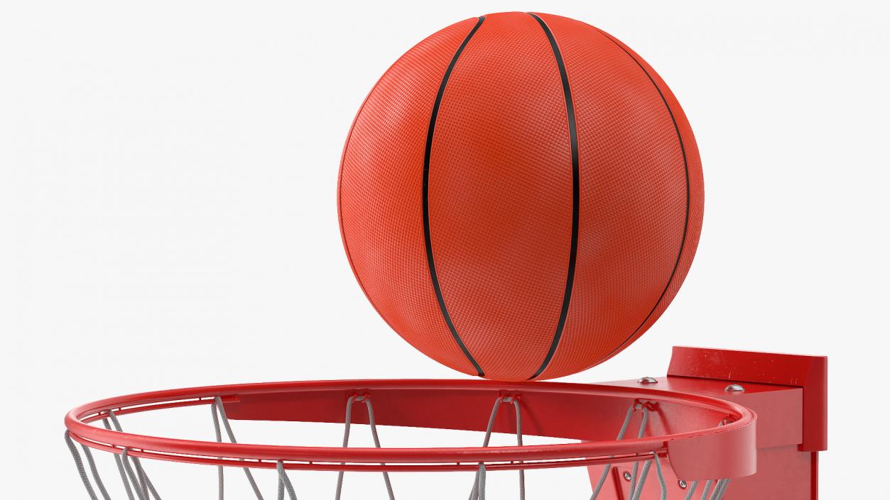 3D model Animated Basketball Ball Flies into Ring