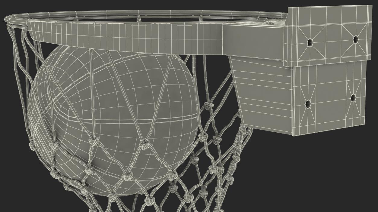 3D model Animated Basketball Ball Flies into Ring