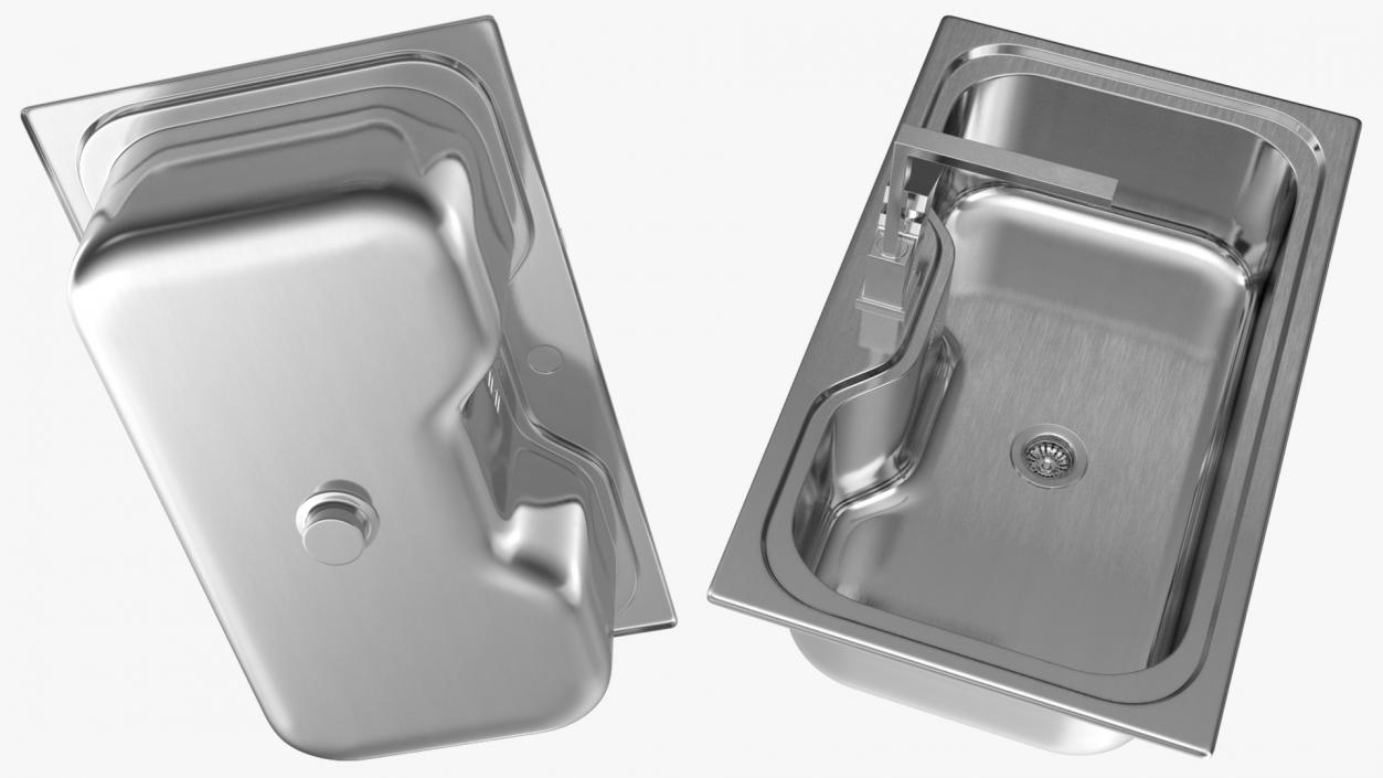 3D Single Bowl Square Inset Sink with Tap model