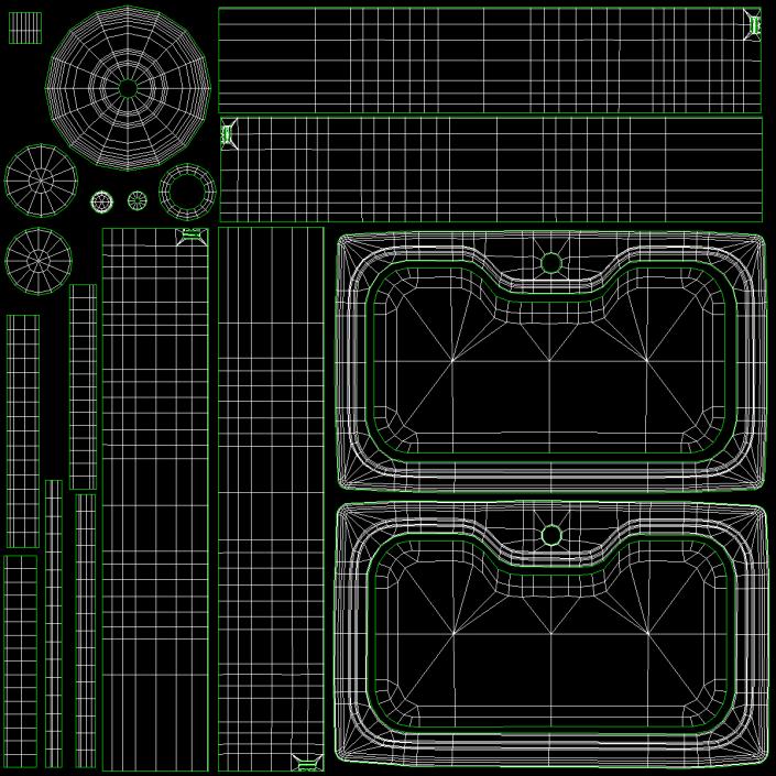 3D Single Bowl Square Inset Sink with Tap model