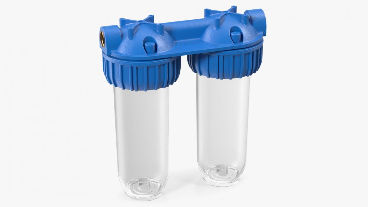 3D Dual Stage Water Filter Housing Transparent model