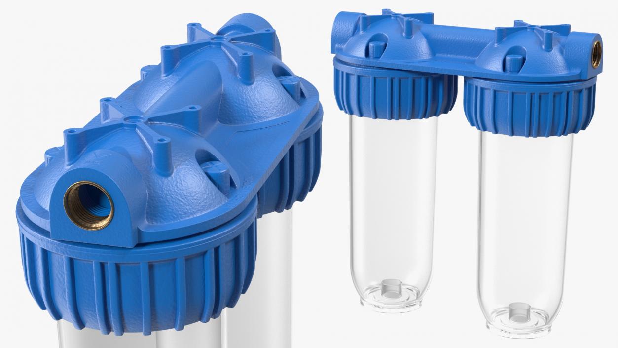 3D Dual Stage Water Filter Housing Transparent model