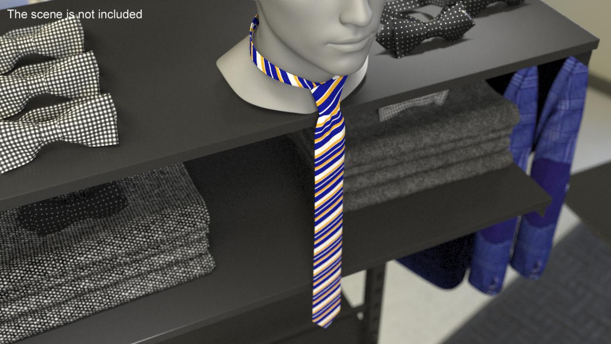 3D Classic Striped Necktie model