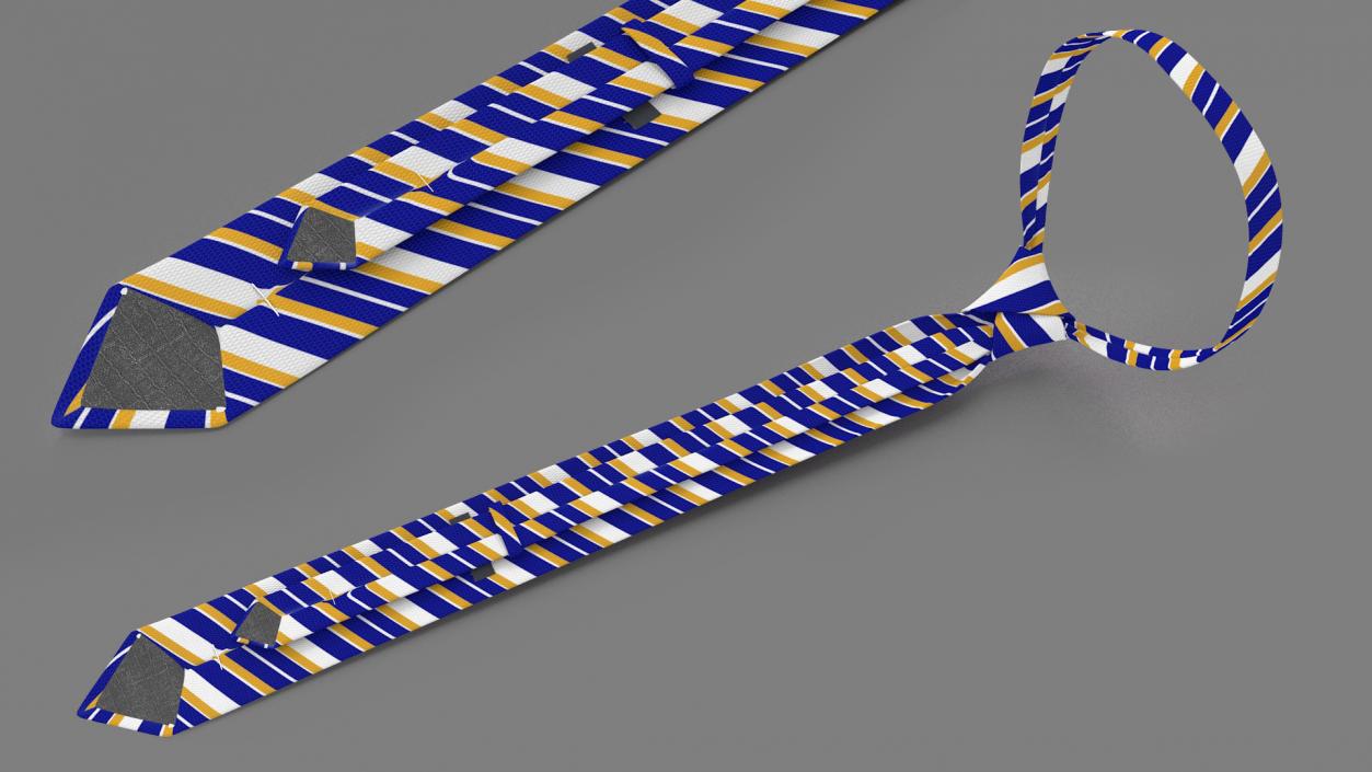 3D Classic Striped Necktie model