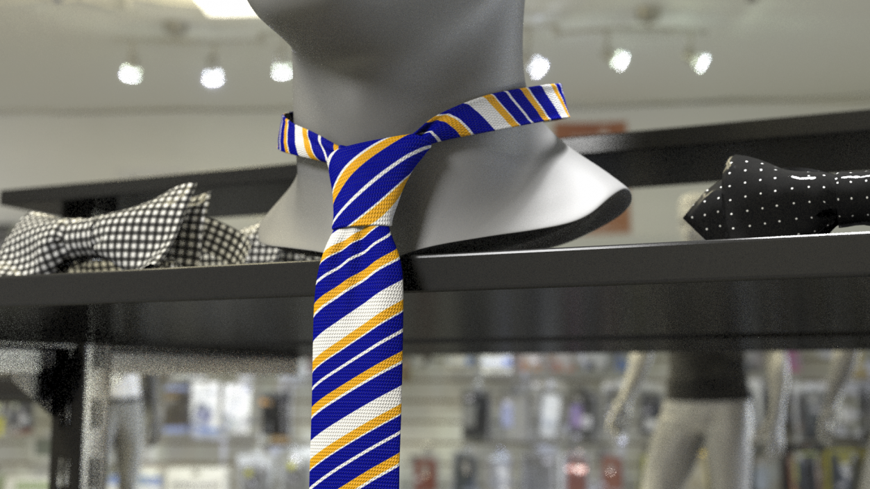 3D Classic Striped Necktie model