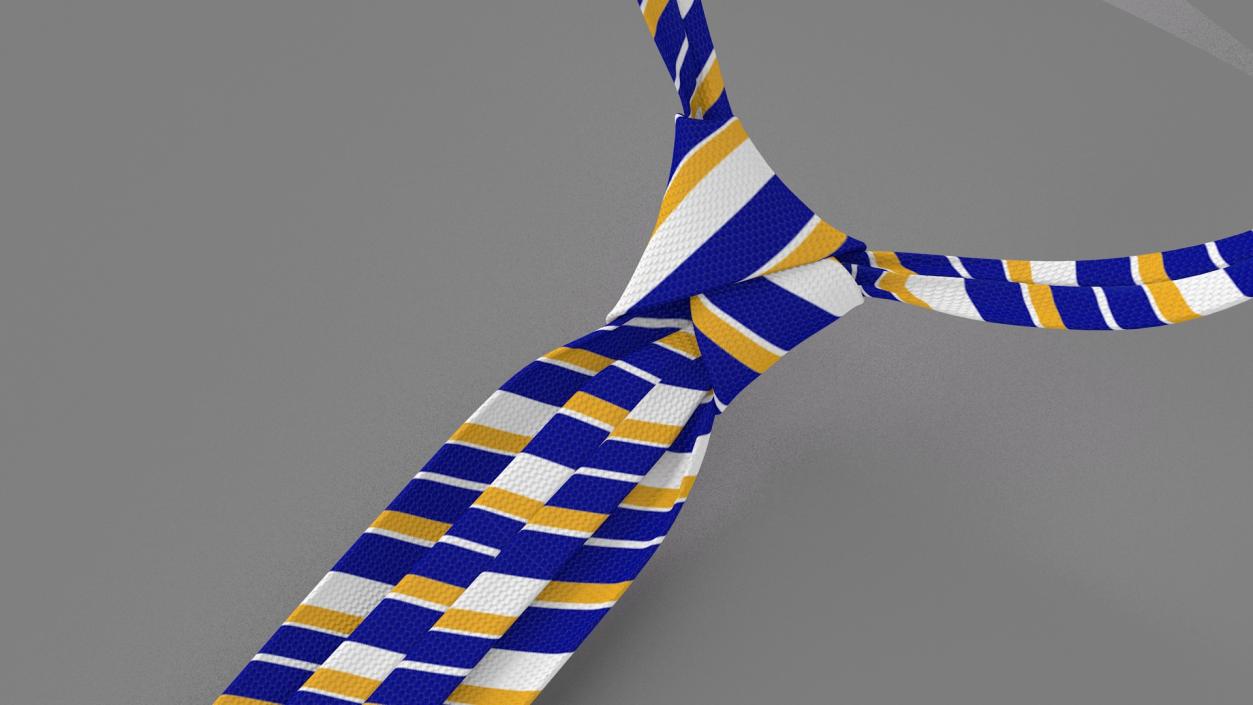 3D Classic Striped Necktie model