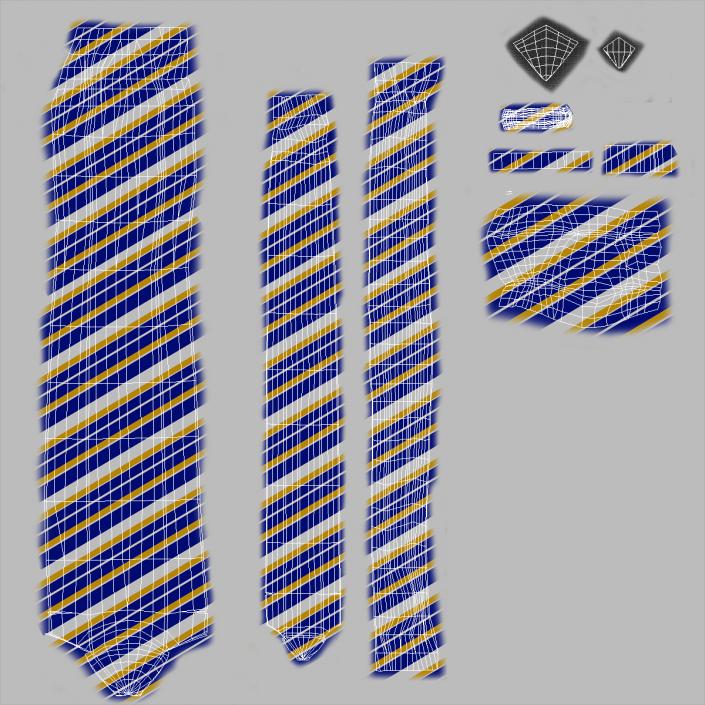 3D Classic Striped Necktie model