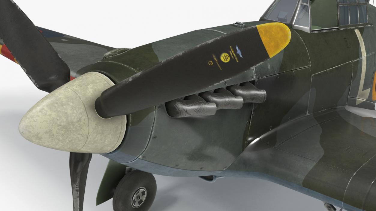 Hawker Hurricane Mk1 WW2 Fighter Rigged 3D model