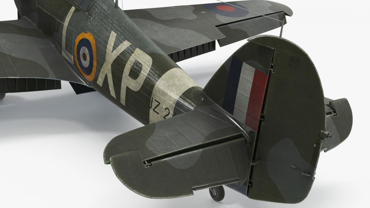 Hawker Hurricane Mk1 WW2 Fighter Rigged 3D model