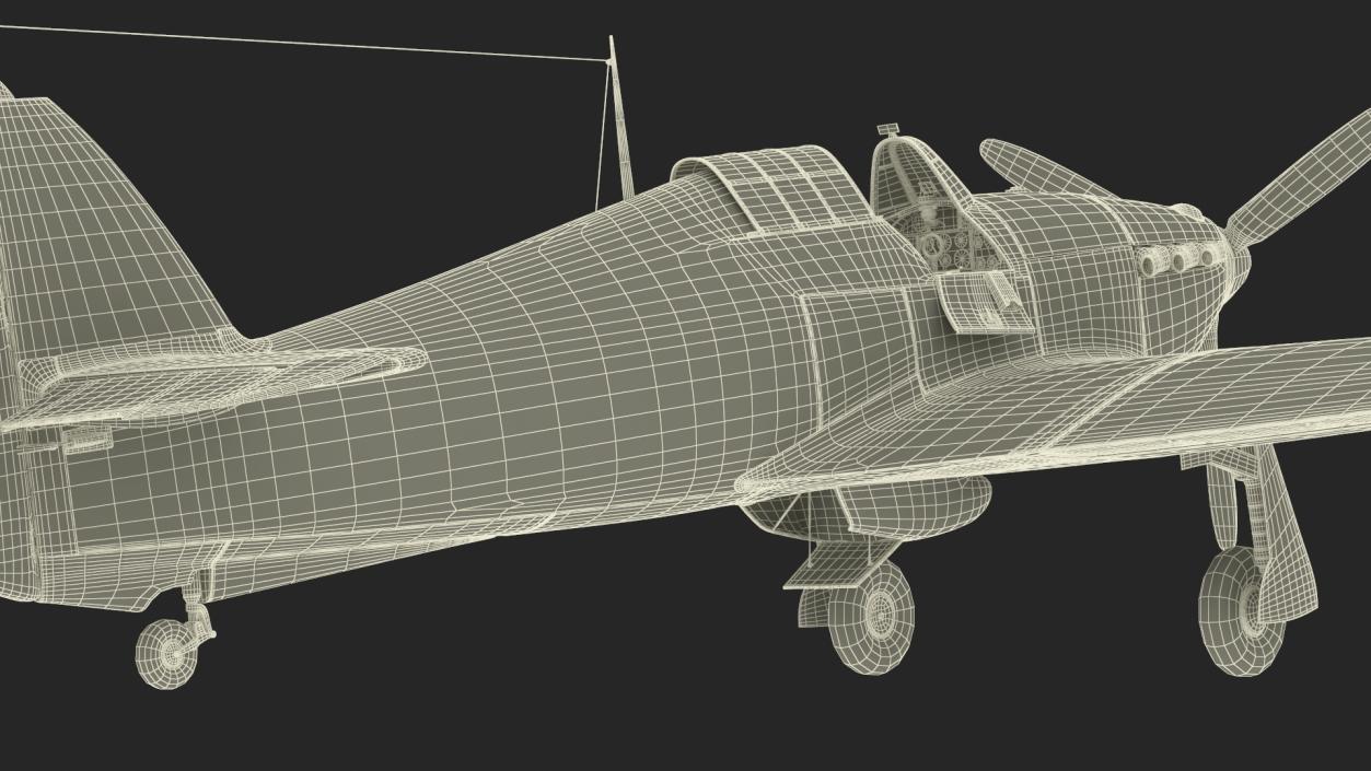 Hawker Hurricane Mk1 WW2 Fighter Rigged 3D model