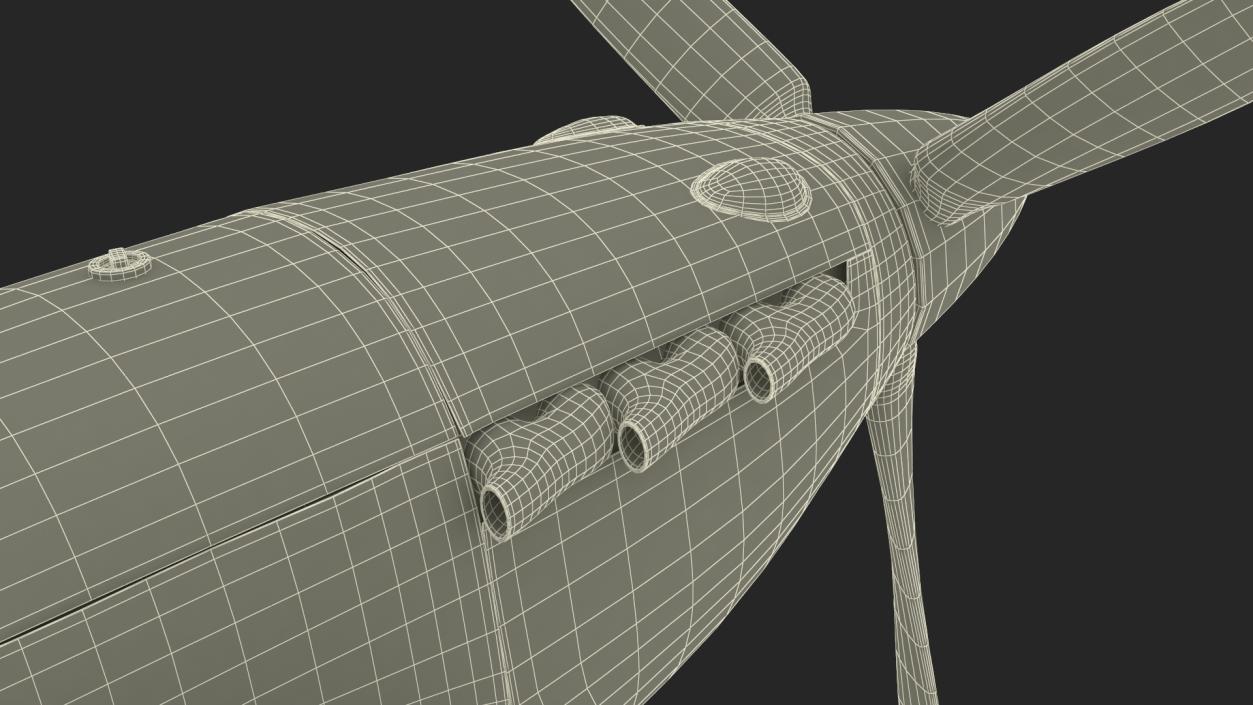 Hawker Hurricane Mk1 WW2 Fighter Rigged 3D model