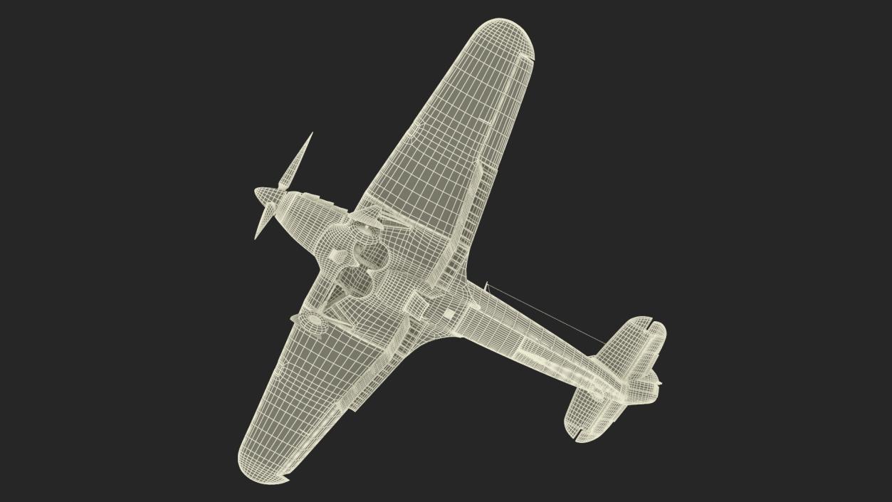 Hawker Hurricane Mk1 WW2 Fighter Rigged 3D model