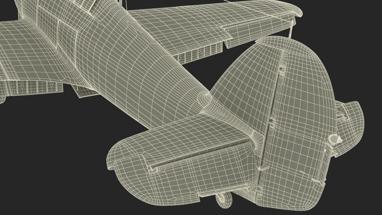 Hawker Hurricane Mk1 WW2 Fighter Rigged 3D model