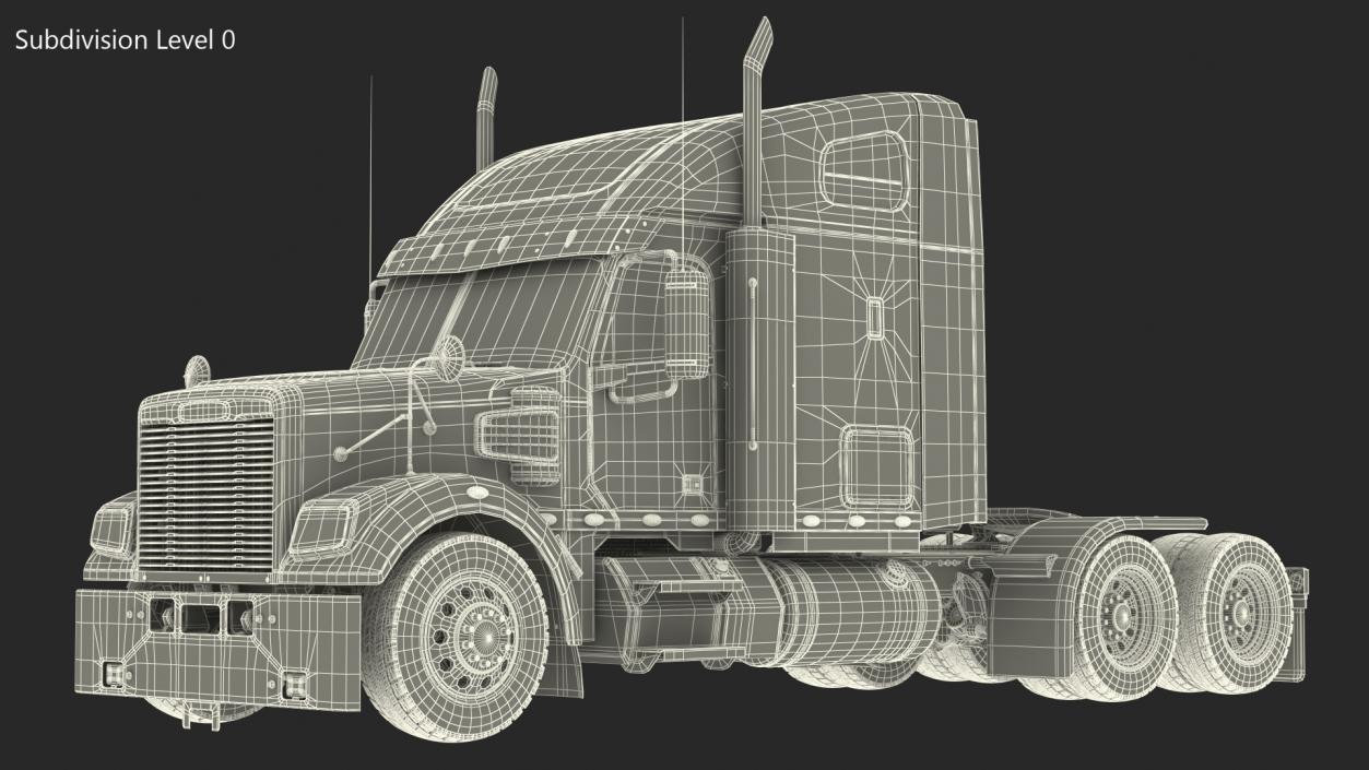 3D Heavy Duty Long Hood Truck