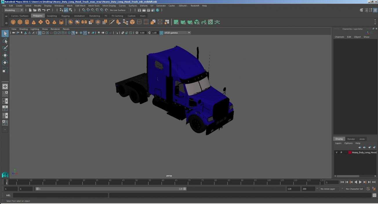 3D Heavy Duty Long Hood Truck