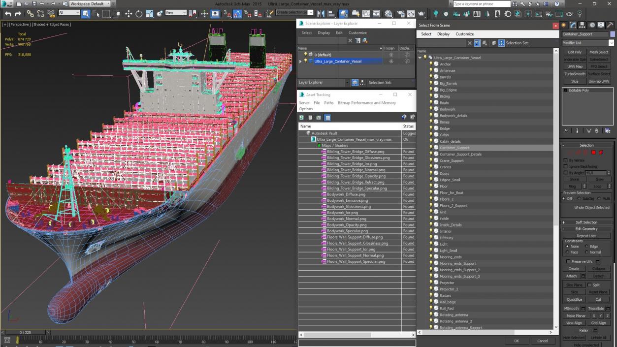 3D Ultra Large Container Vessel model