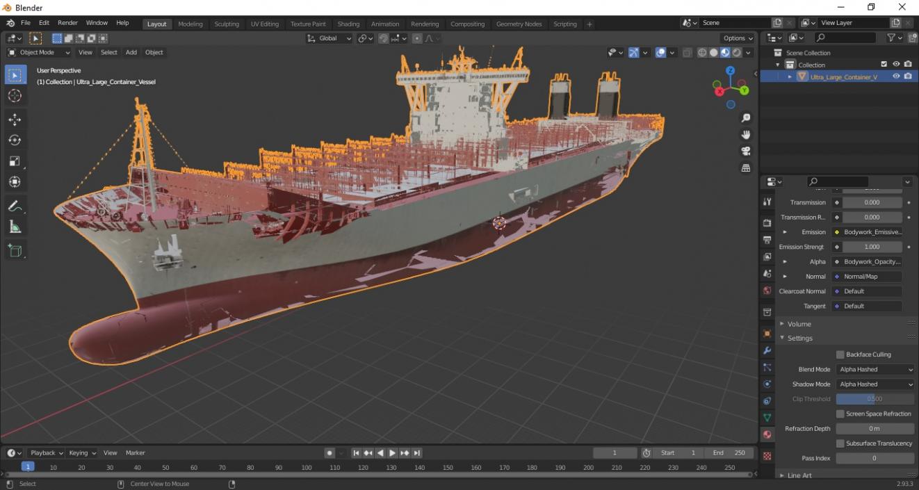 3D Ultra Large Container Vessel model