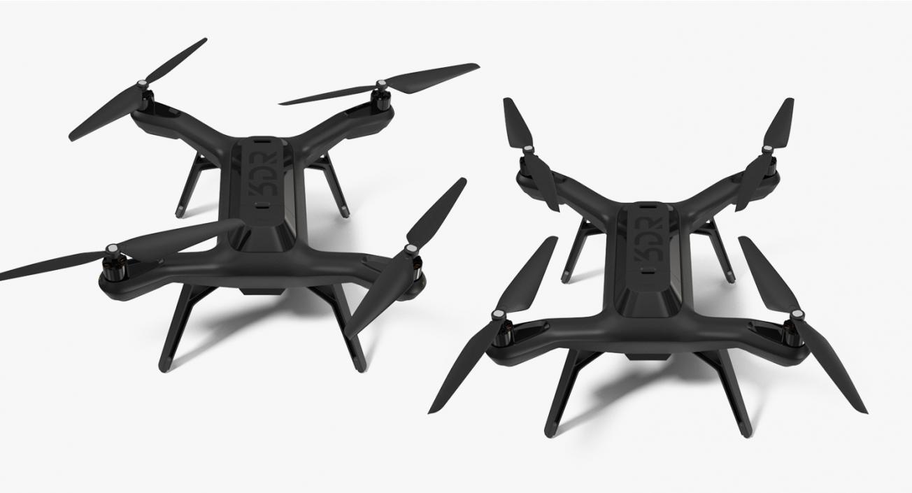 R Solo Drone Quadcopter Set Rigged 3D model