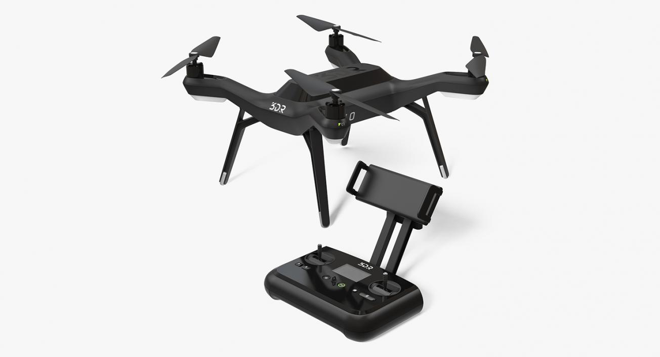 R Solo Drone Quadcopter Set Rigged 3D model