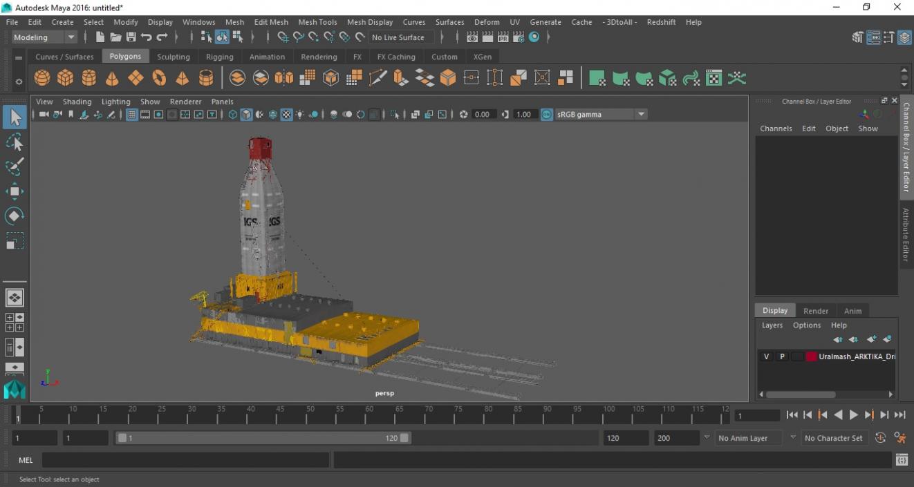 Uralmash ARKTIKA Drilling Rig 3D model