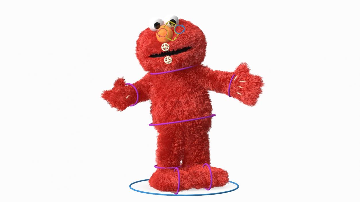 Elmo Full Body Hand Puppet Fur Rigged 3D