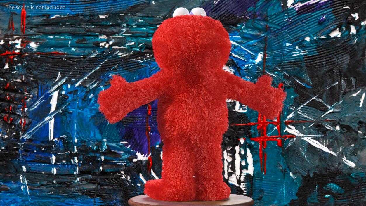 Elmo Full Body Hand Puppet Fur Rigged 3D