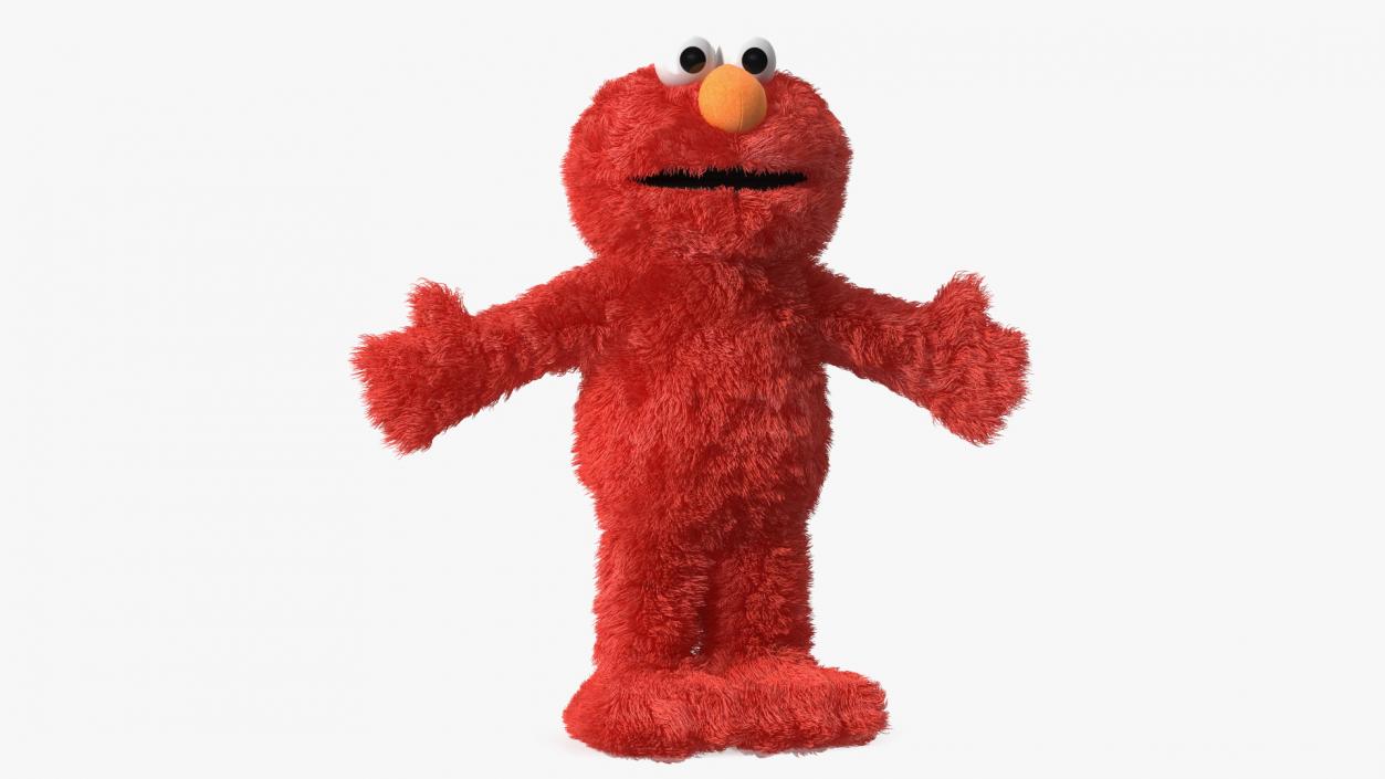 Elmo Full Body Hand Puppet Fur Rigged 3D