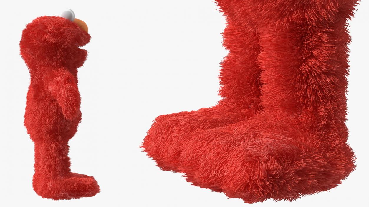 Elmo Full Body Hand Puppet Fur Rigged 3D