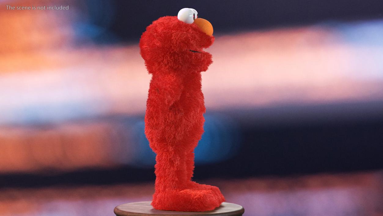 Elmo Full Body Hand Puppet Fur Rigged 3D