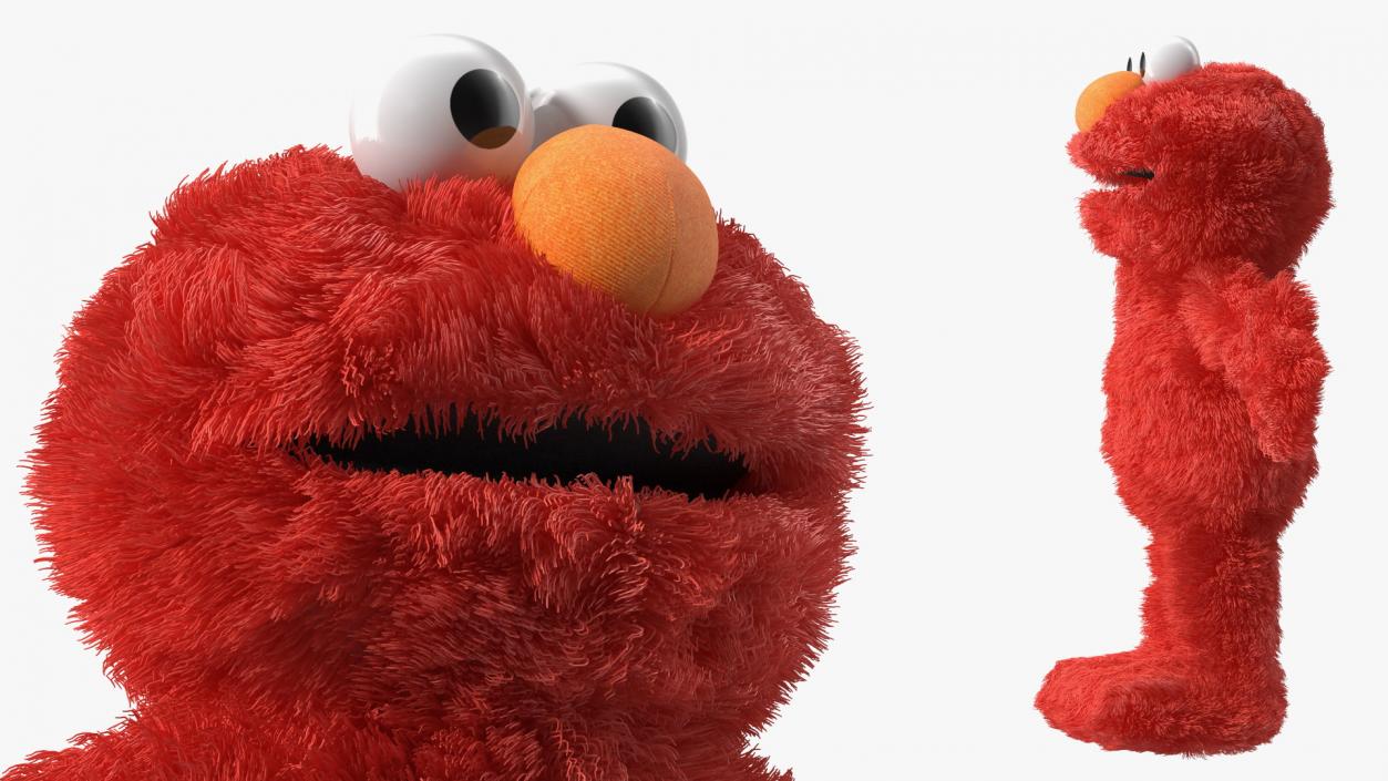 Elmo Full Body Hand Puppet Fur Rigged 3D